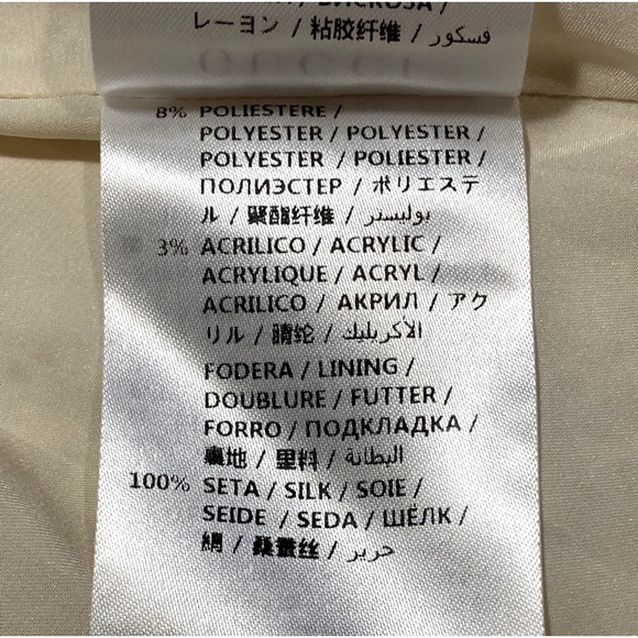 NWT GUCCI Ivory Cluny Lace Skirt with Navy/Red Web Waistband Sz EU 40 US 4 - Picture 12 of 13